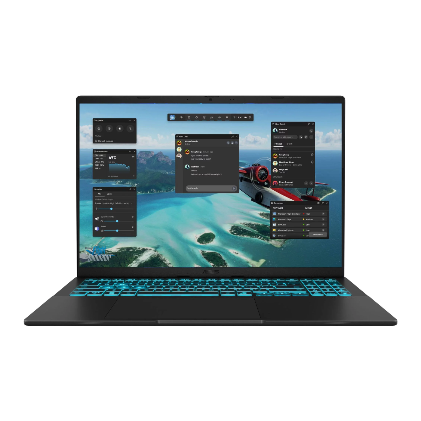 ASUS V16 — écran et châssis