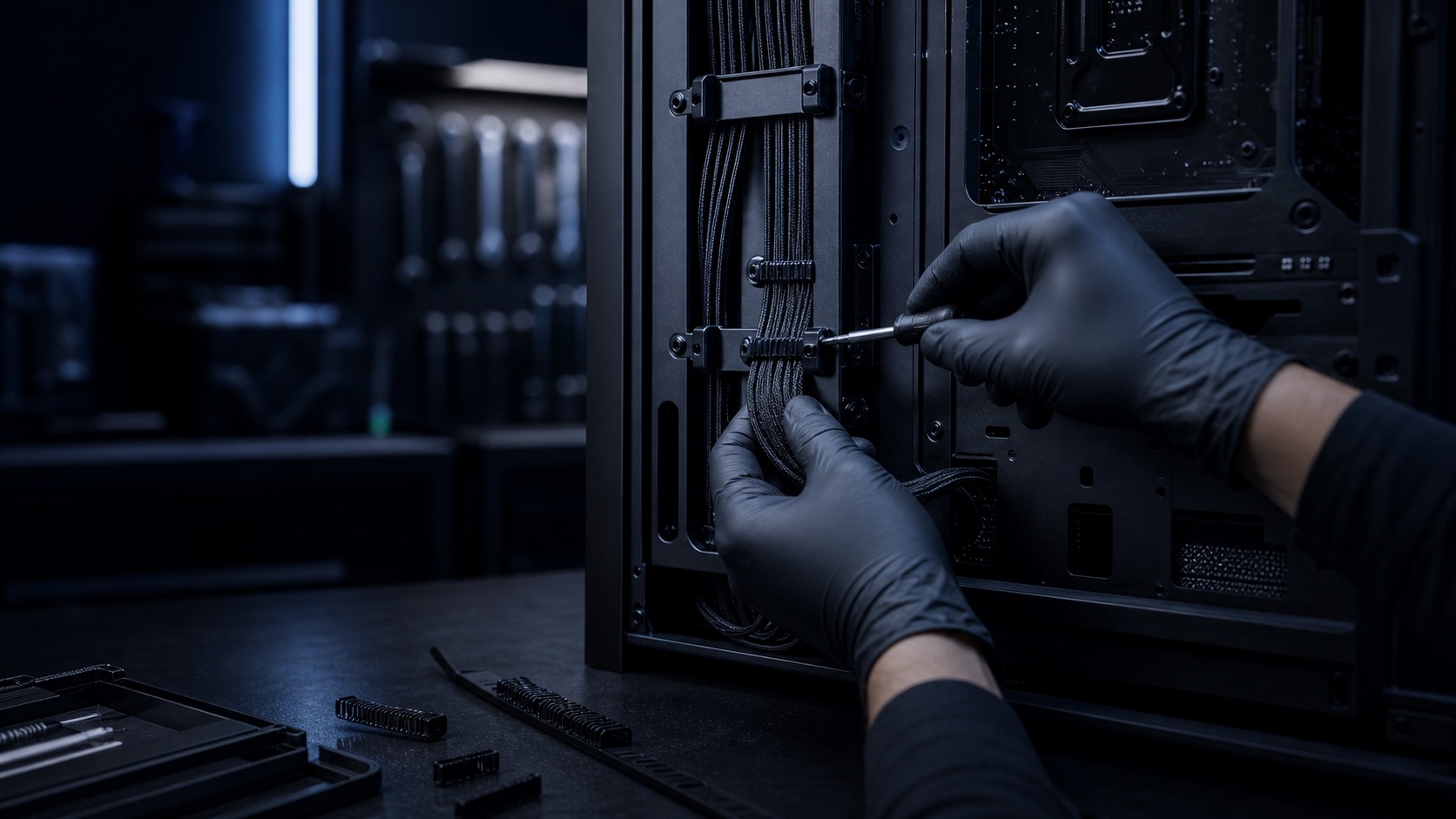 Câblage de précision dans une tour gaming Razox